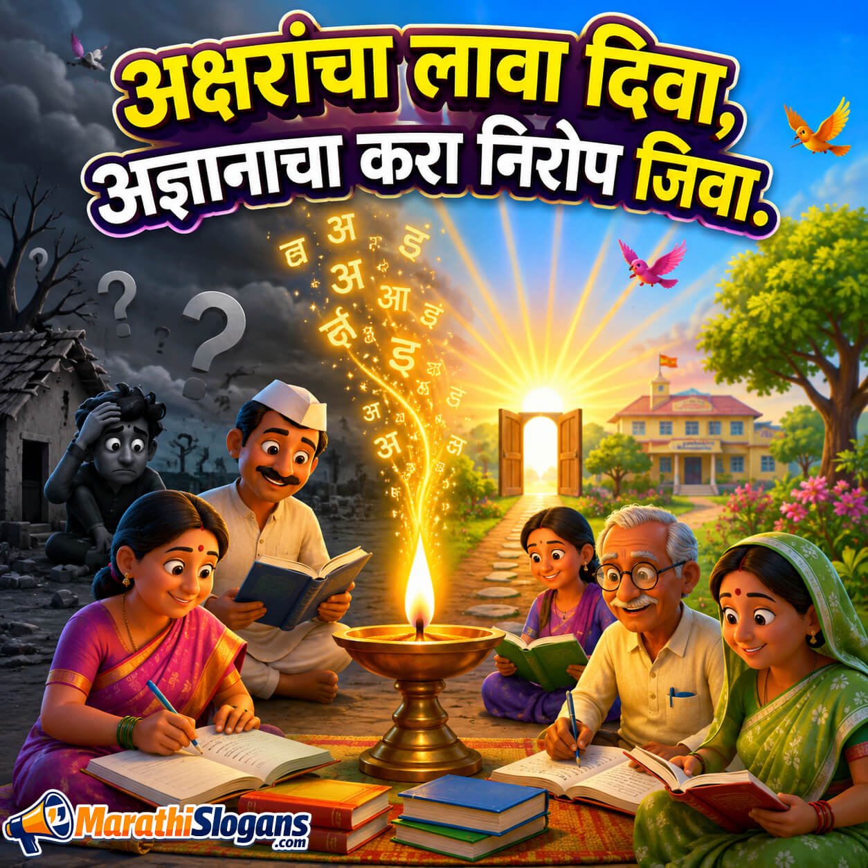 Aksharancha Lava Diva Ajnanacha Kara Nirop Jiva