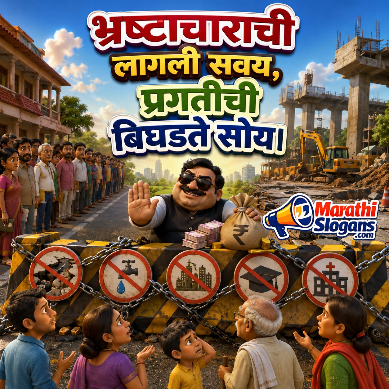 Bhrashtacharachi Lagali Savay Pragatichi Bighadate Soy