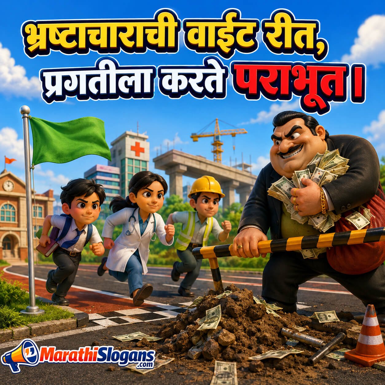 Bhrashtacharachi Vait Reet Pragatila Karte Parabhut