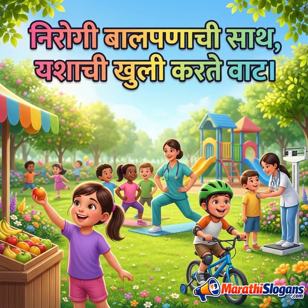 Nirogi Balpanachi Saath Yashachi Khuli Karte Vaat