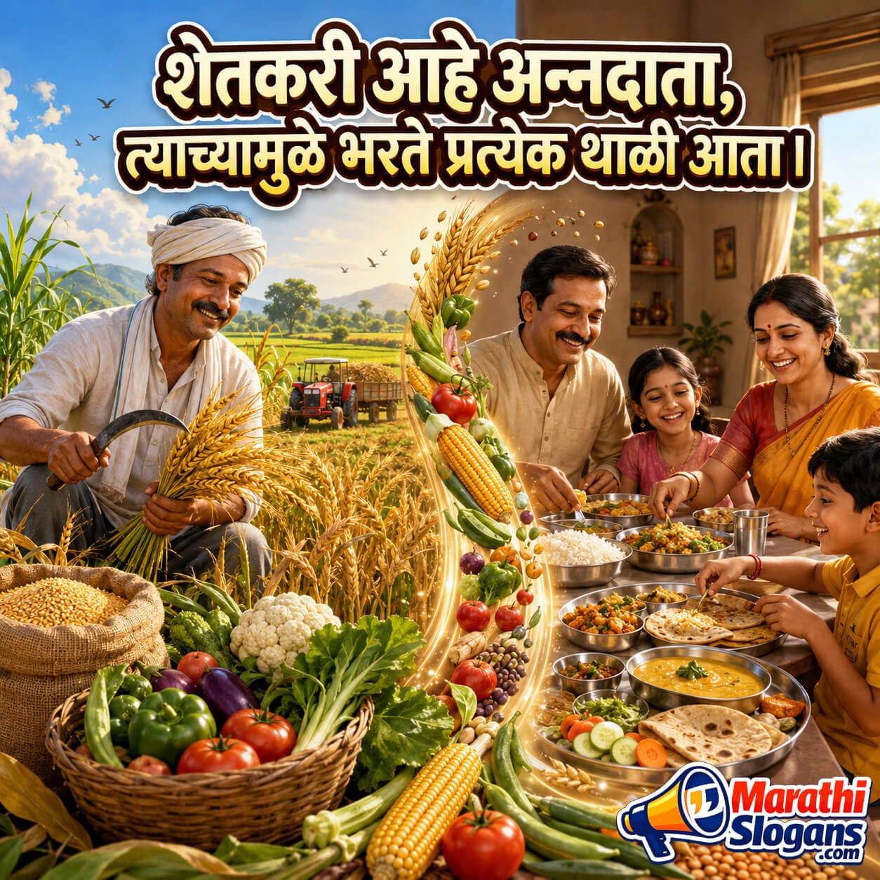 Shetkari Aahe Annadata,tyachyamule Bharate Pratyek Thali Aata